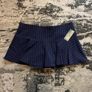 Wild Fable Navy and White Striped Mini Skirt